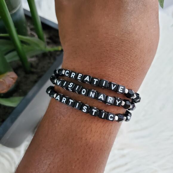 Hand Crafted Artist Statement Inspiration Bracelet Set - Picture 1 of 4